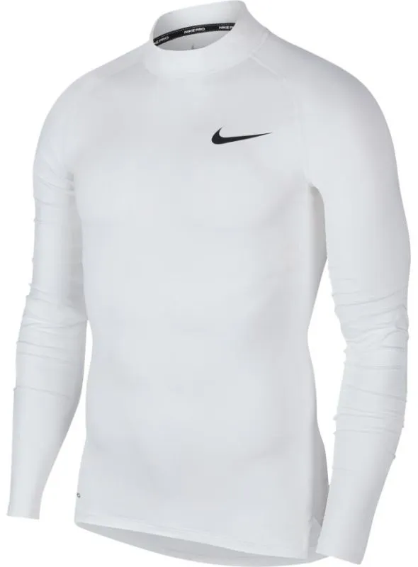 Nike Pro Top LS Tight Mock - white/black Nike Pro Top LS Tight Mock - white/black
