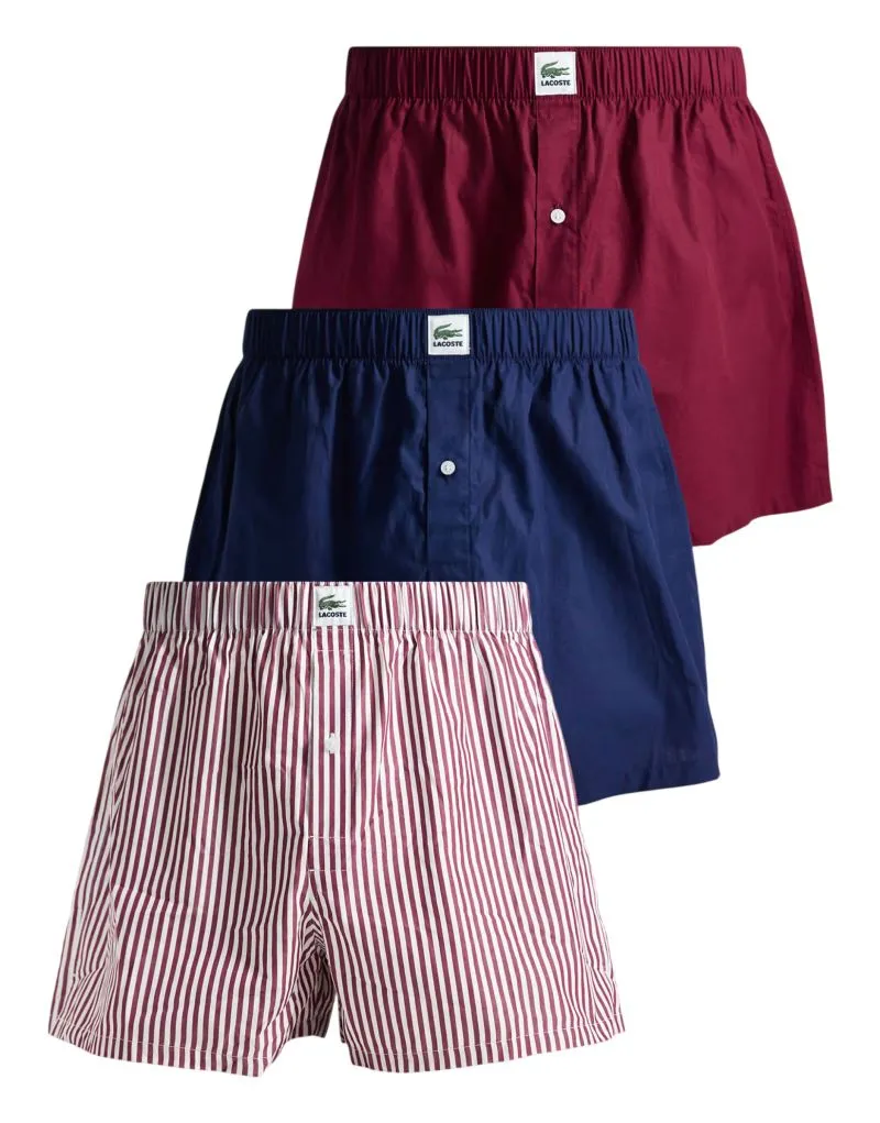 Lacoste Cotton Poplin 3P - burgundy/white/navy blue Lacoste Cotton Poplin 3P - burgundy/white/navy blue