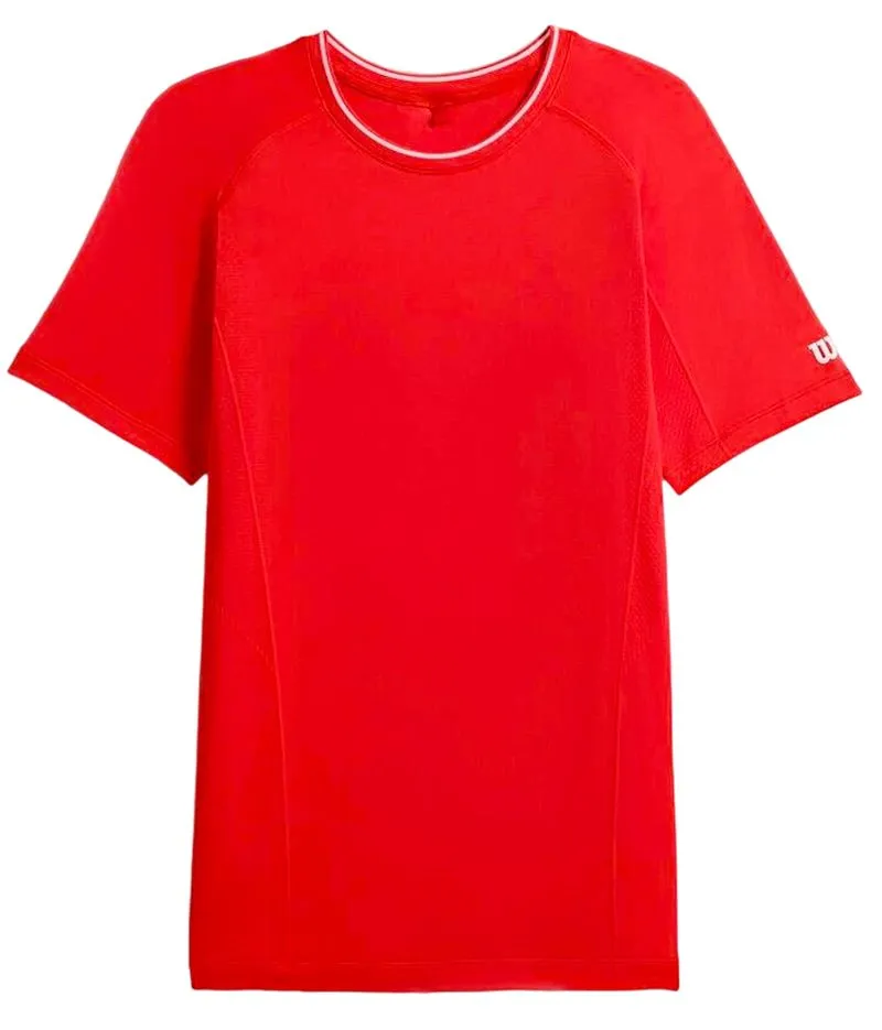 Men's T-shirt Wilson Team Seamless Crew T-Shirt - infrared - Red