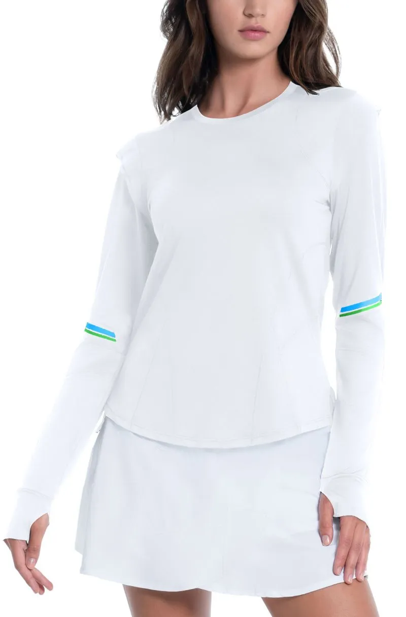 Lucky in Love Tech Performance Swoop Long Sleeve - white