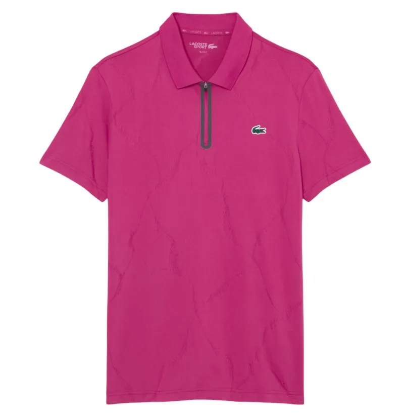 Lacoste Ultra Dry Jacquard Crocodile Tennis - fuchsia pink