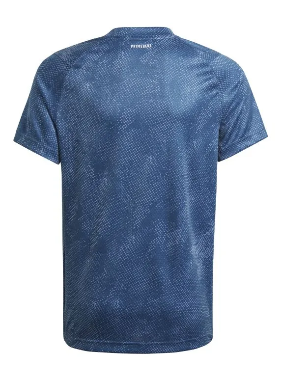 Adidas Heat Ready Primeblue Freelift Tee - crew navy/acid yellow/crew blue