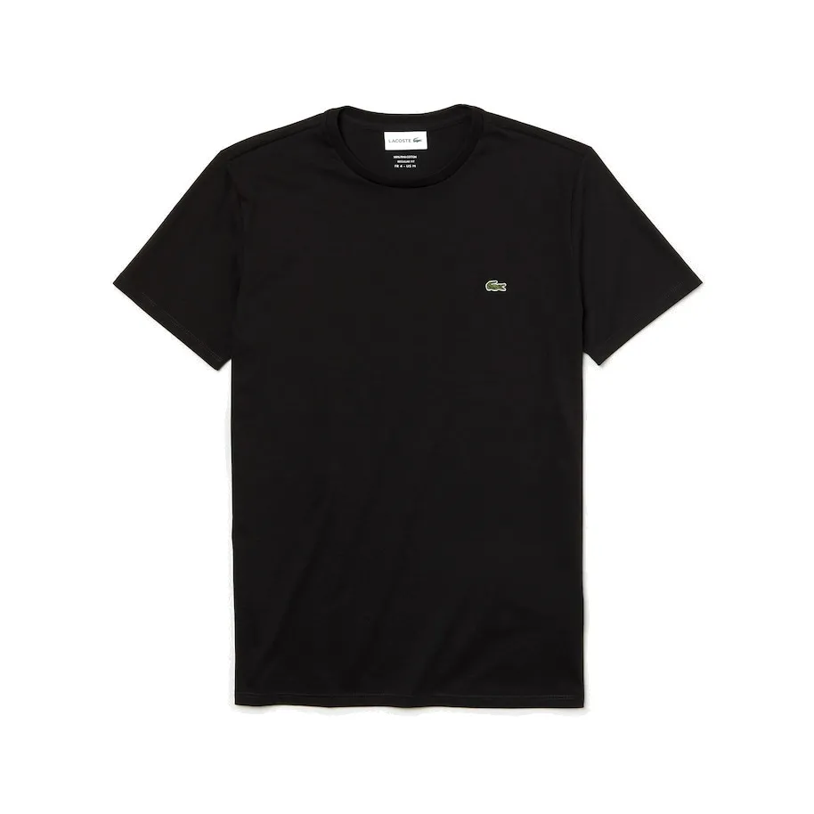 Lacoste Men's Crew Neck Pima Cotton Jersey T-shirt - black Lacoste Men's Crew Neck Pima Cotton Jersey T-shirt - black