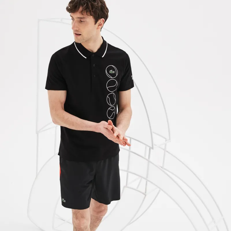 Lacoste Novak Djokovic Collection Ultra Light Cotton Polo - black/white