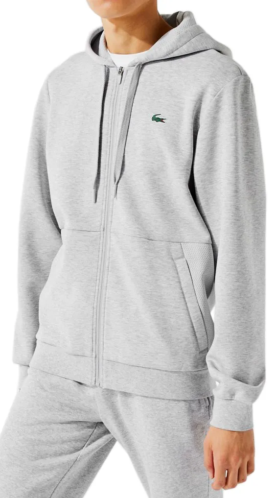 Lacoste Men's Sport Mesh Panels Hoodie - grey chine/light grey Lacoste Men's Sport Mesh Panels Hoodie - grey chine/light grey