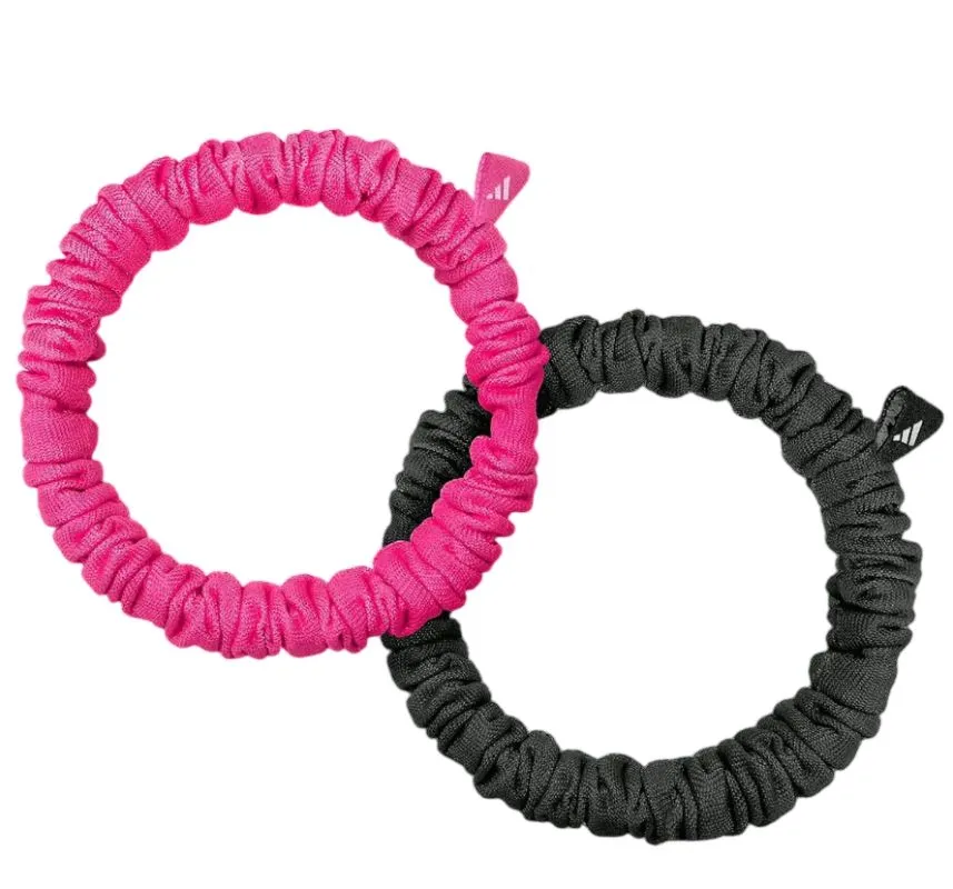 Adidas Thin Hair Scrunchies 2P - black/lucid pink Adidas Thin Hair Scrunchies 2P - black/lucid pink