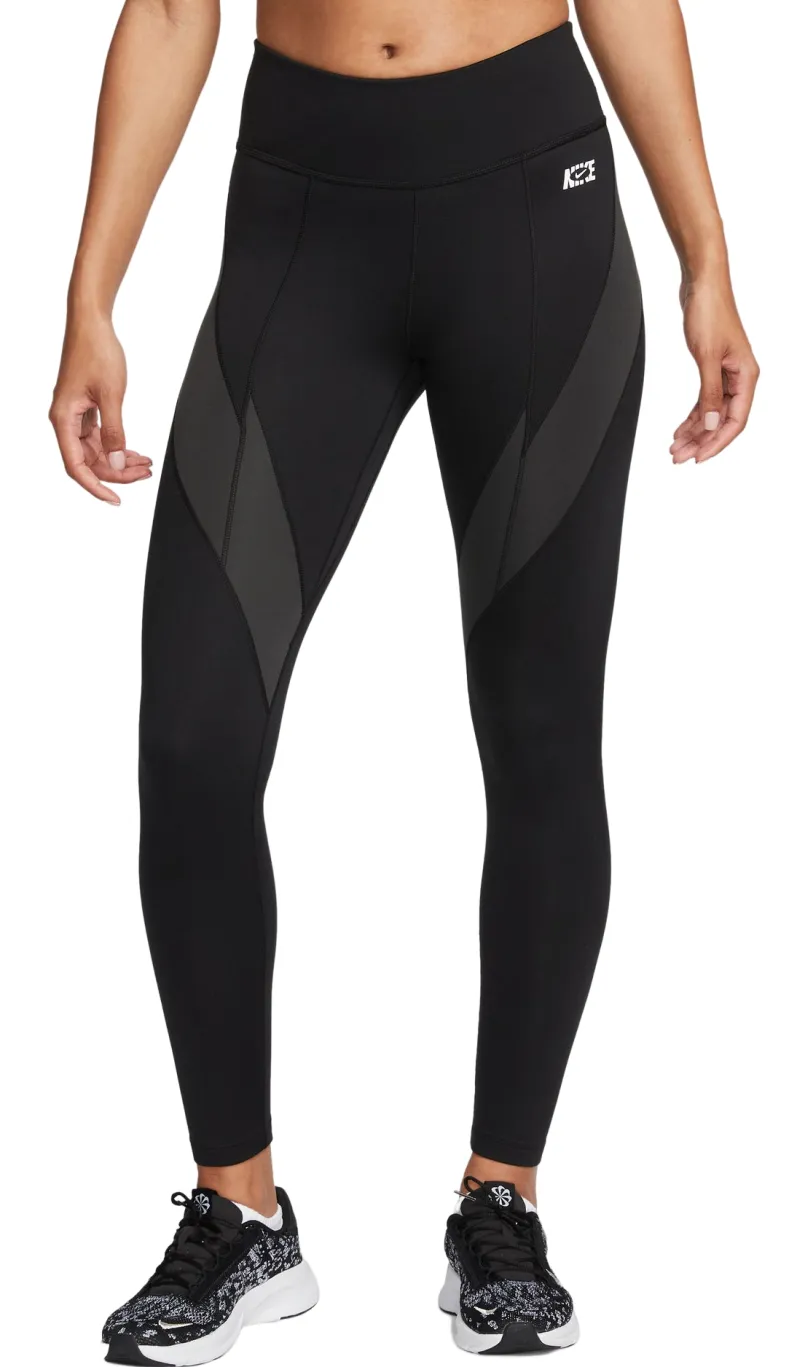 Nike Therma Fit One Icon Clash Mid-Rise Training Tight - black/dark smoke grey/whit
