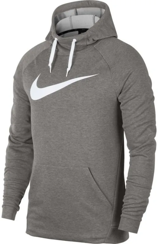 Nike Dry Swoosh Hoodie - dark grey heather/white