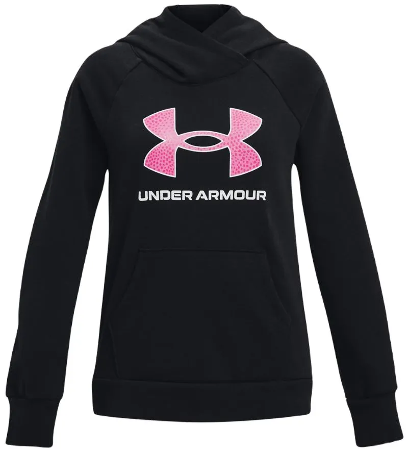 Under Armour Girls' UA Rival Fleece Big Logo - black/pink edge