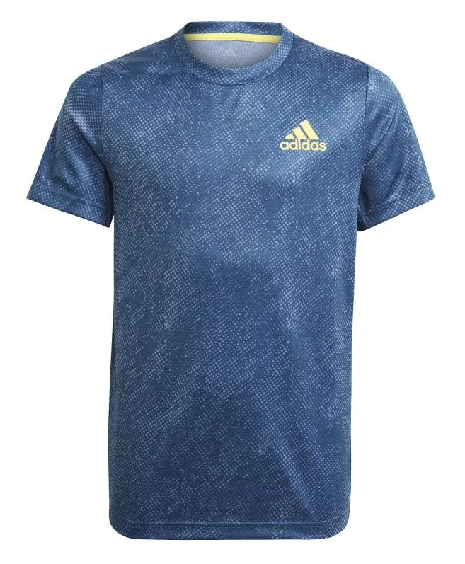 Adidas Heat Ready Primeblue Freelift Tee - crew navy/acid yellow/crew blue