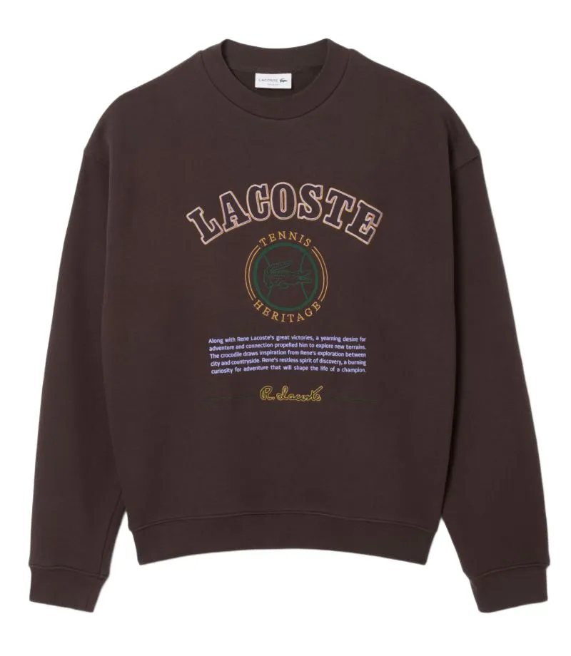 Lacoste Heritage Embroidery Fleece - brown Lacoste Heritage Embroidery Fleece - brown