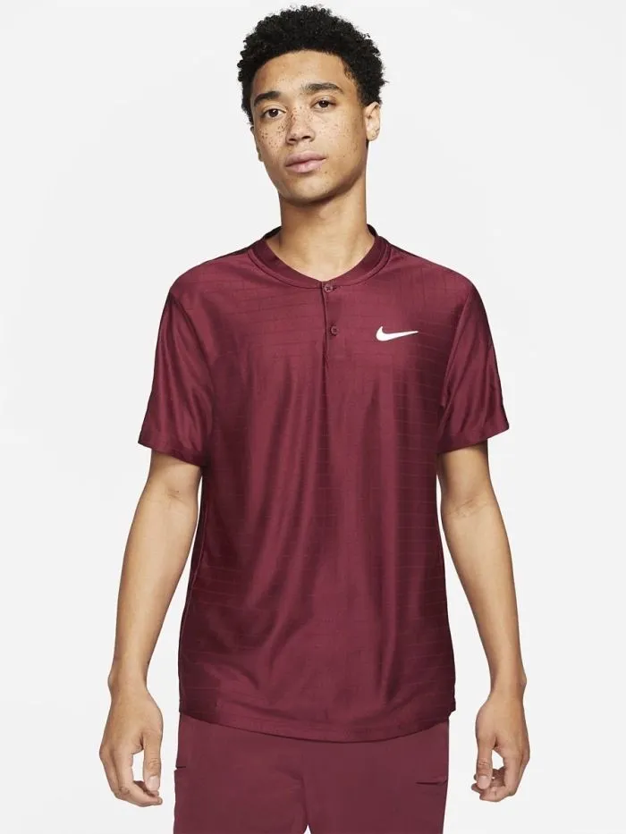 Nike Court Dri-Fit Advantage Polo - dark beetroot/dark beetroot/white
