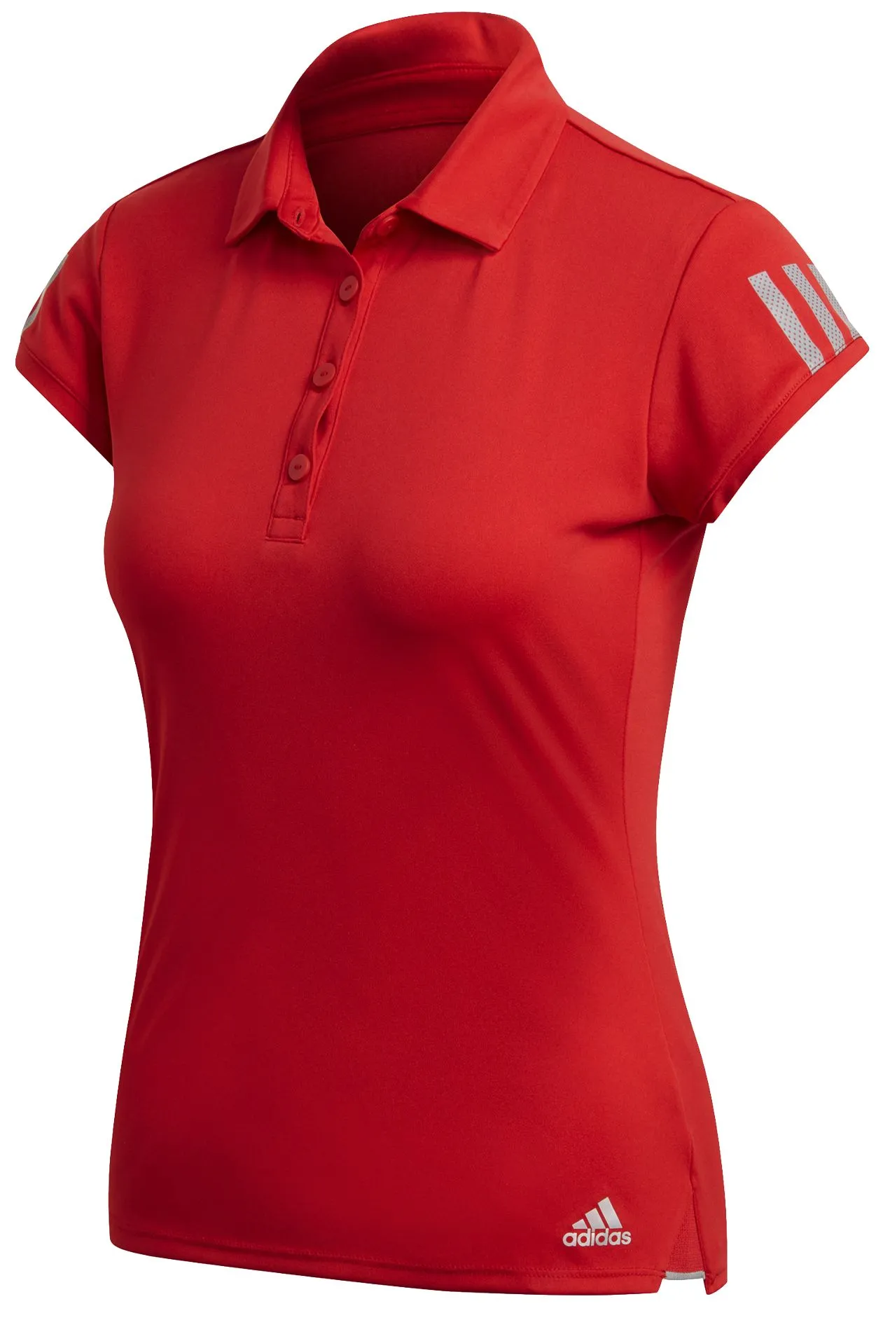 Adidas W Club 3 Stripes Polo - scarlet