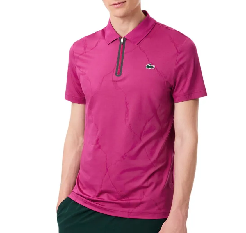 Lacoste Ultra Dry Jacquard Crocodile Tennis - fuchsia pink