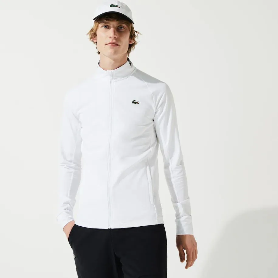 lacoste-men-s-sport-breathable-ergonomic-zip-sweatshirt-white-black-white-2 Lacoste Men’s SPORT Breathable Ergonomic Zip Sweatshirt - white/black/white