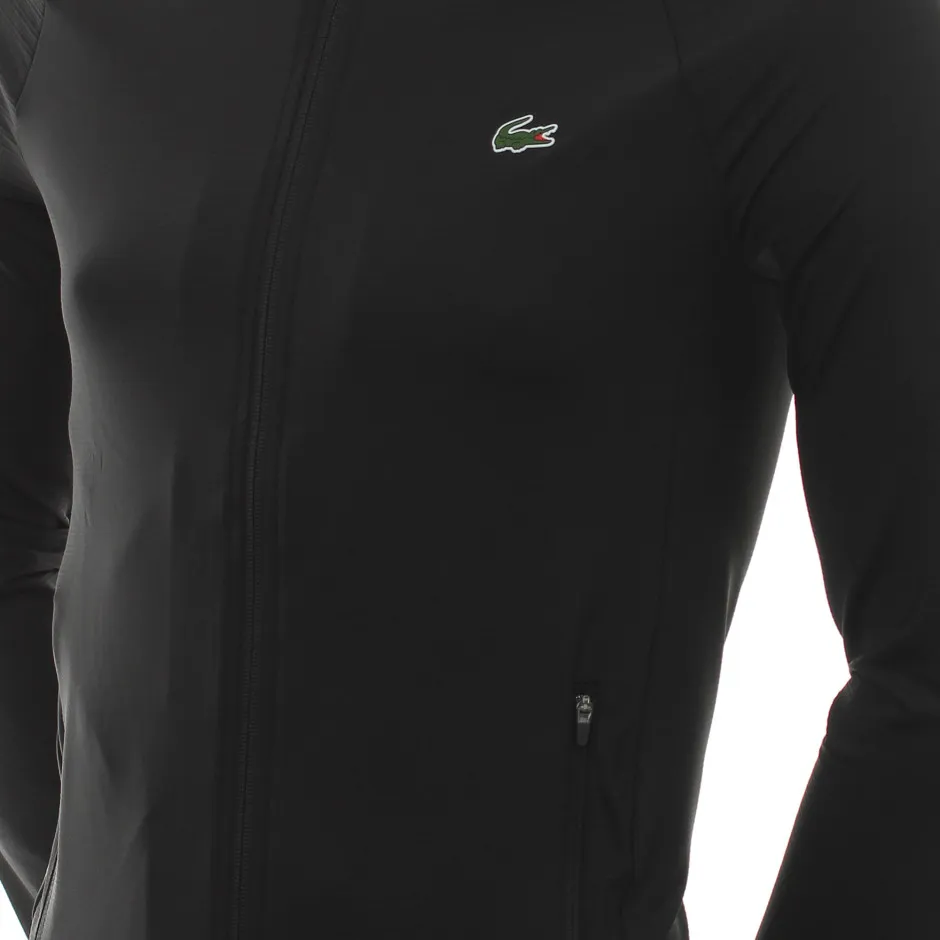 Lacoste Men's SPORT Stretch Zip-Up Golf Jacket - black