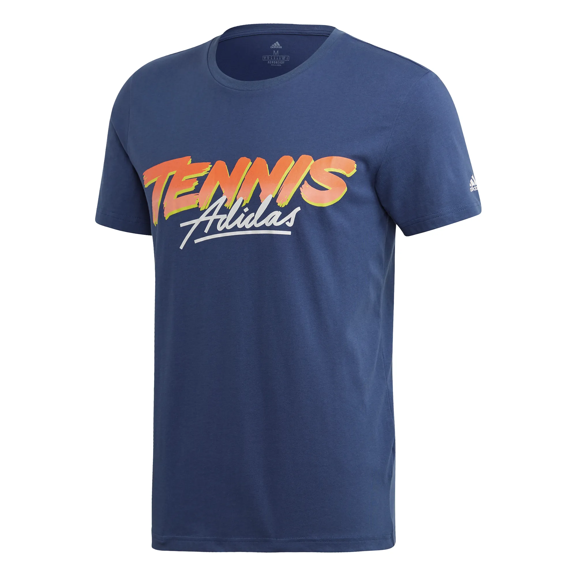 Adidas Tennis Script Tee - tech indigo