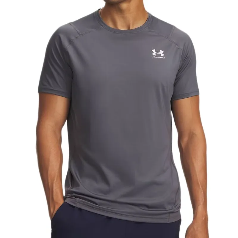 Under Armour HeatGear Fitted Short Sleeve - castlerock/white