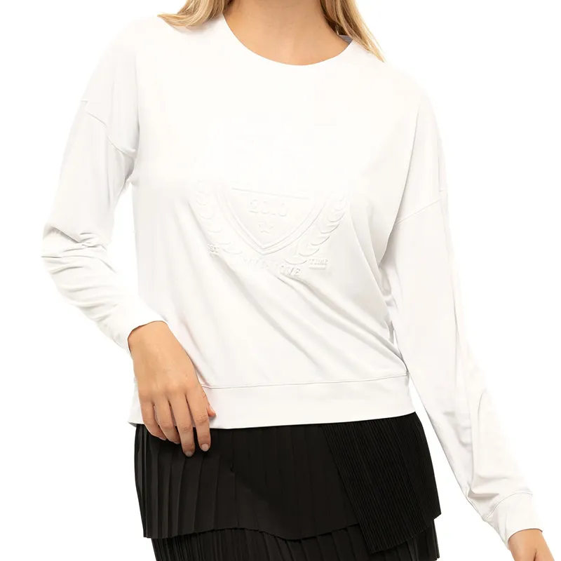 Lucky in Love Post a Plaid The Original Light Weight L/S - white