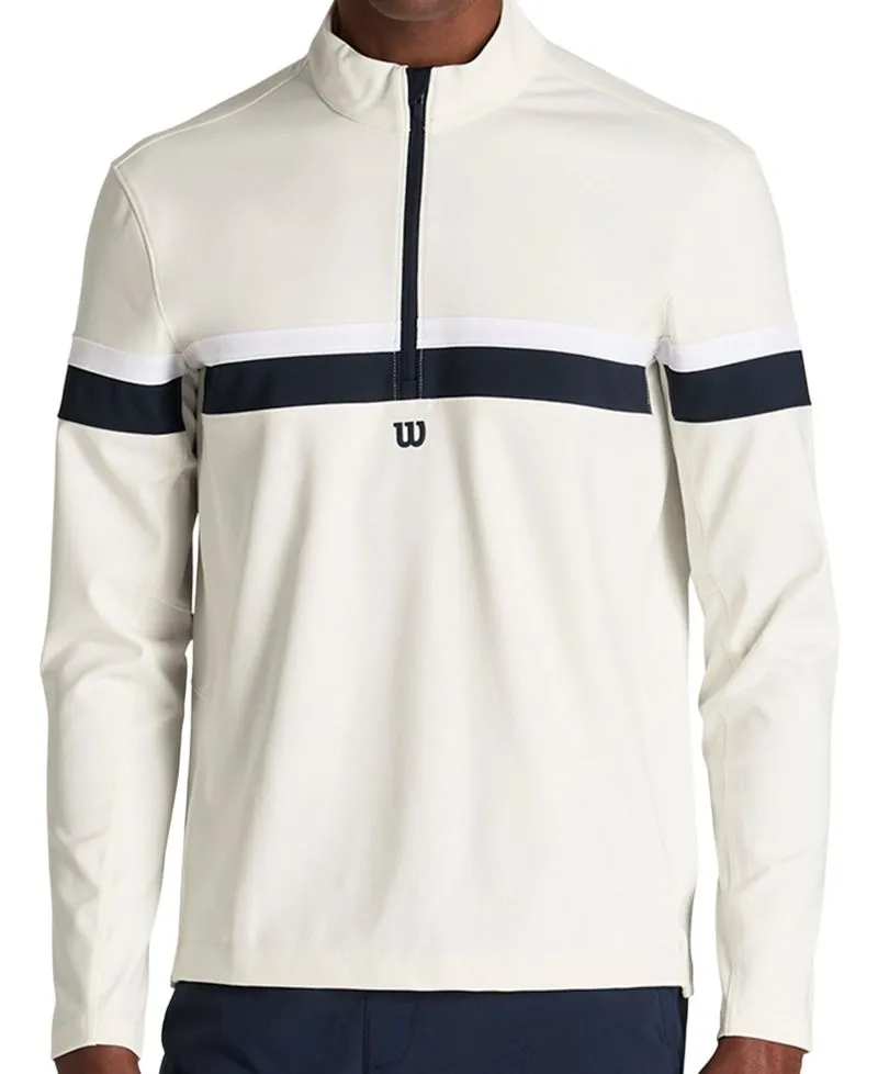 Wilson Elevate Performance Half-Zip Longsleeve - sandrift/classic navy Wilson Elevate Performance Half-Zip Longsleeve - sandrift/classic navy