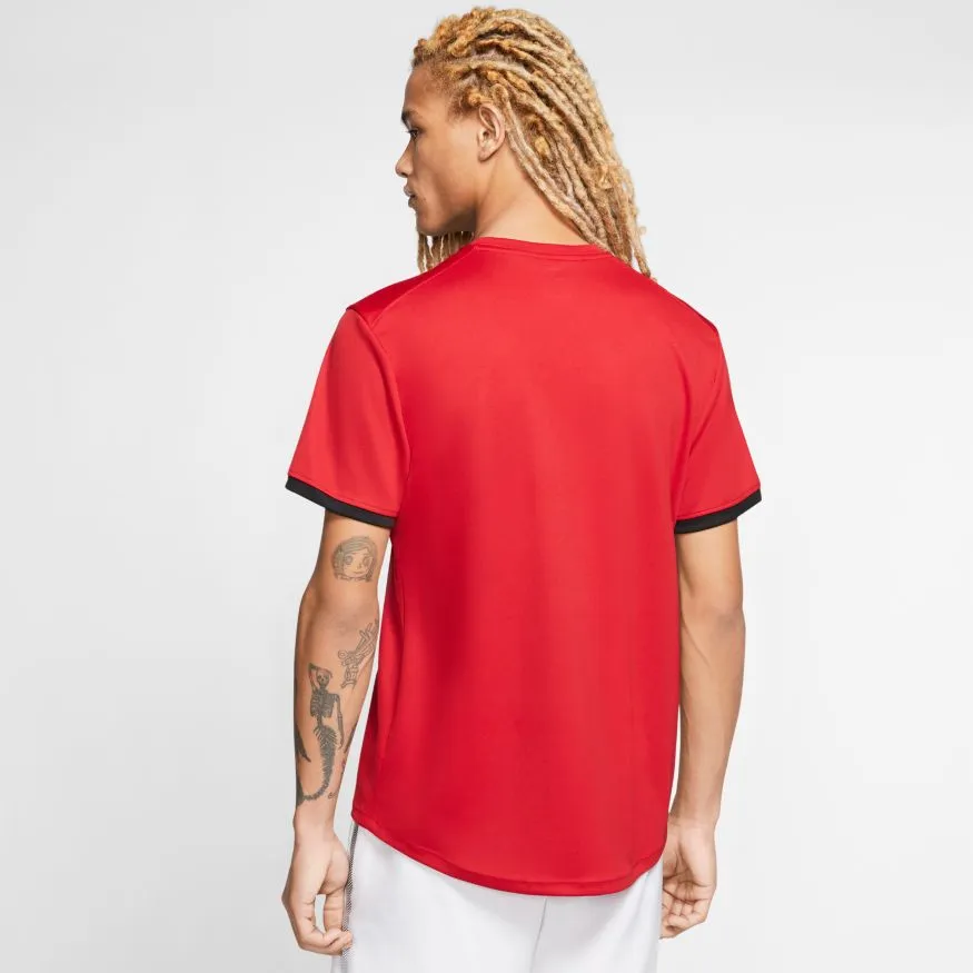 Nike Court Top SS - gym red/black/black/black