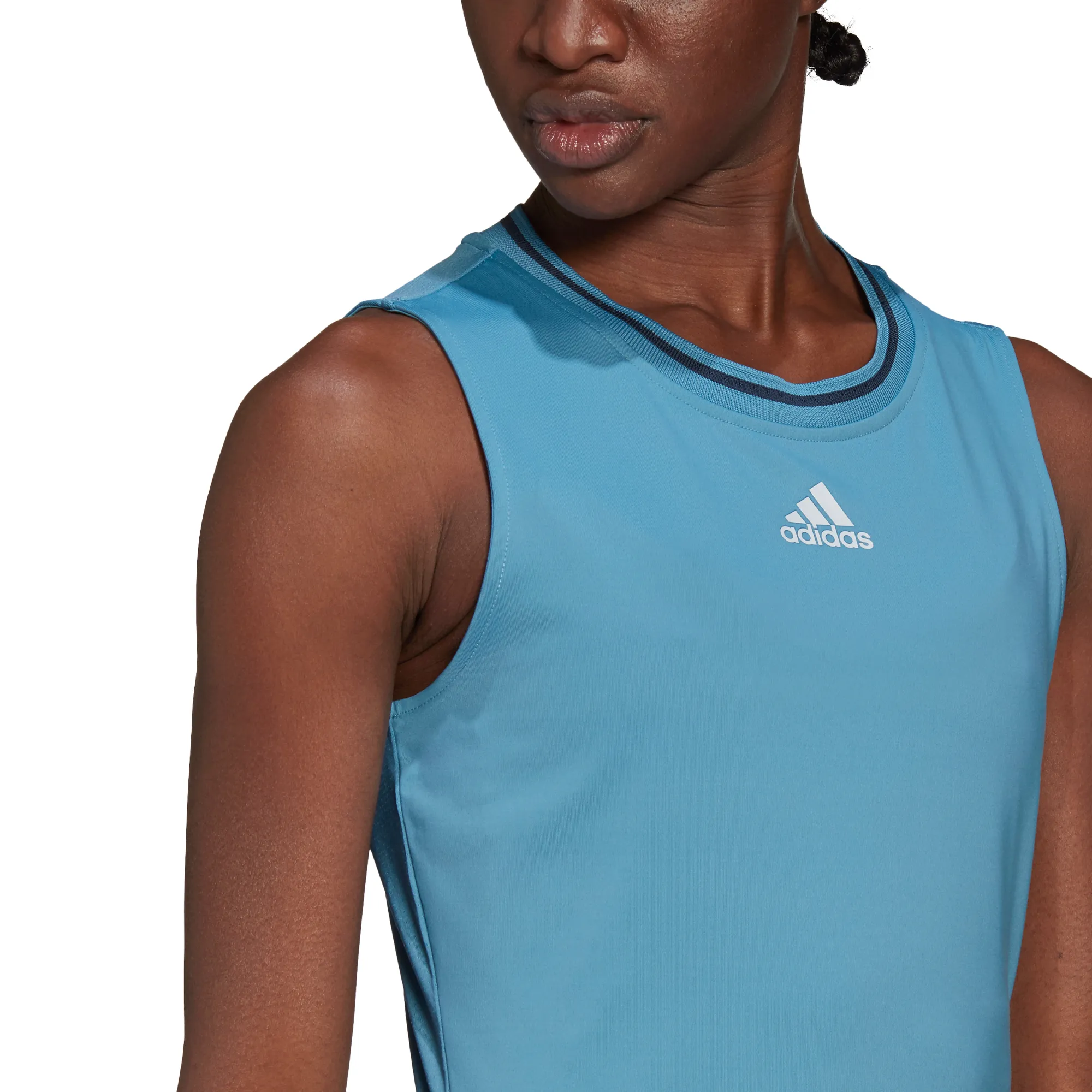 Adidas Match Tank Top W - hazy blue/white