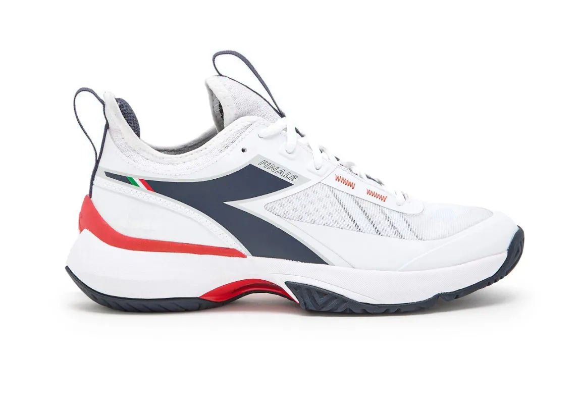 Diadora Finale AG - white/blue corsair/fiery red