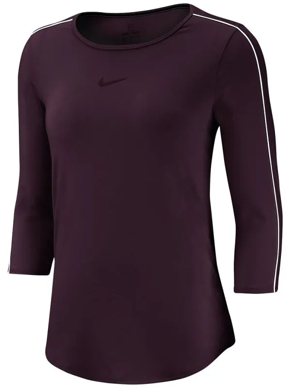 nike-court-women-3-4-sleeve-top-burgundy-ash-white-white-burgundy-ash-1 Nike Court Women 3/4 Sleeve Top - burgundy ash/white/white/burgundy ash
