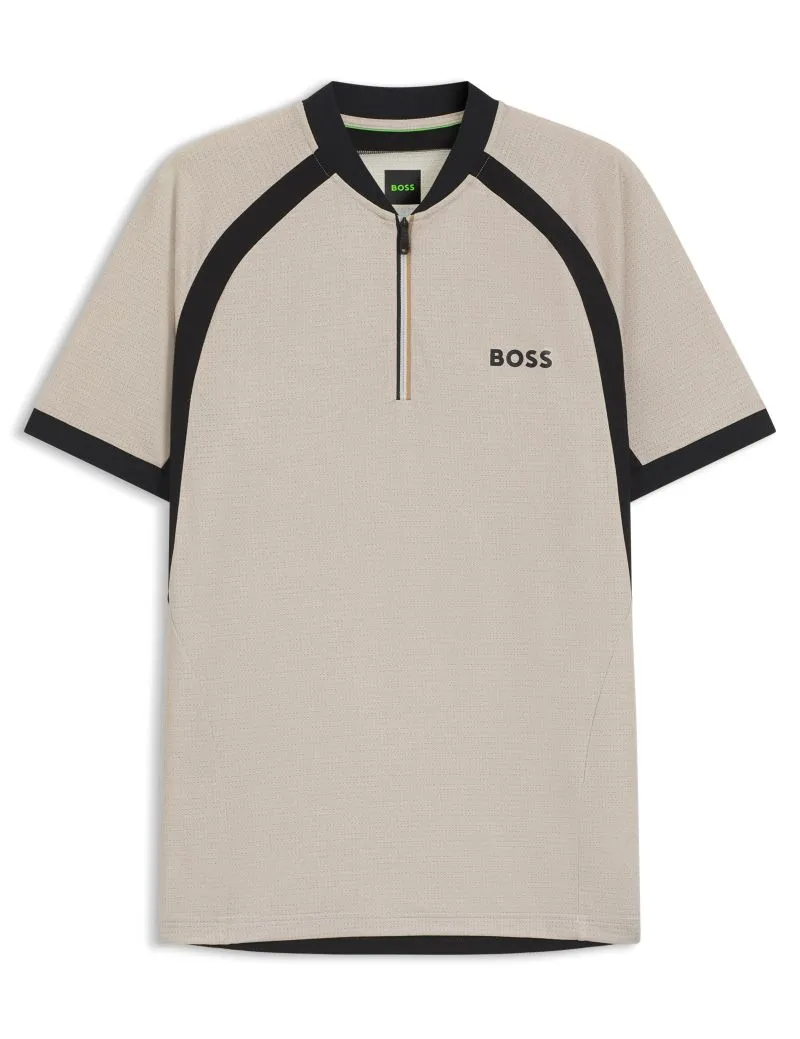BOSS Matchball TOC Zip-Neck Slim-Fit - light beige