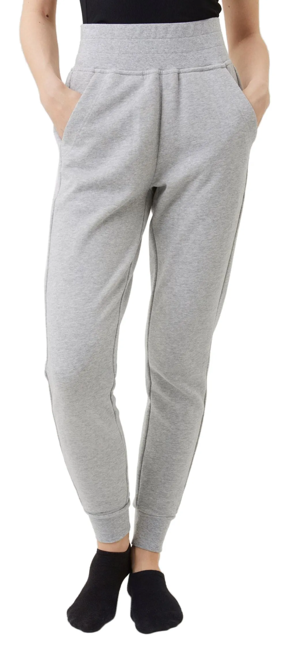 Women's trousers Björn Borg Sthlm High Waist Sweat - light grey melange - Gray