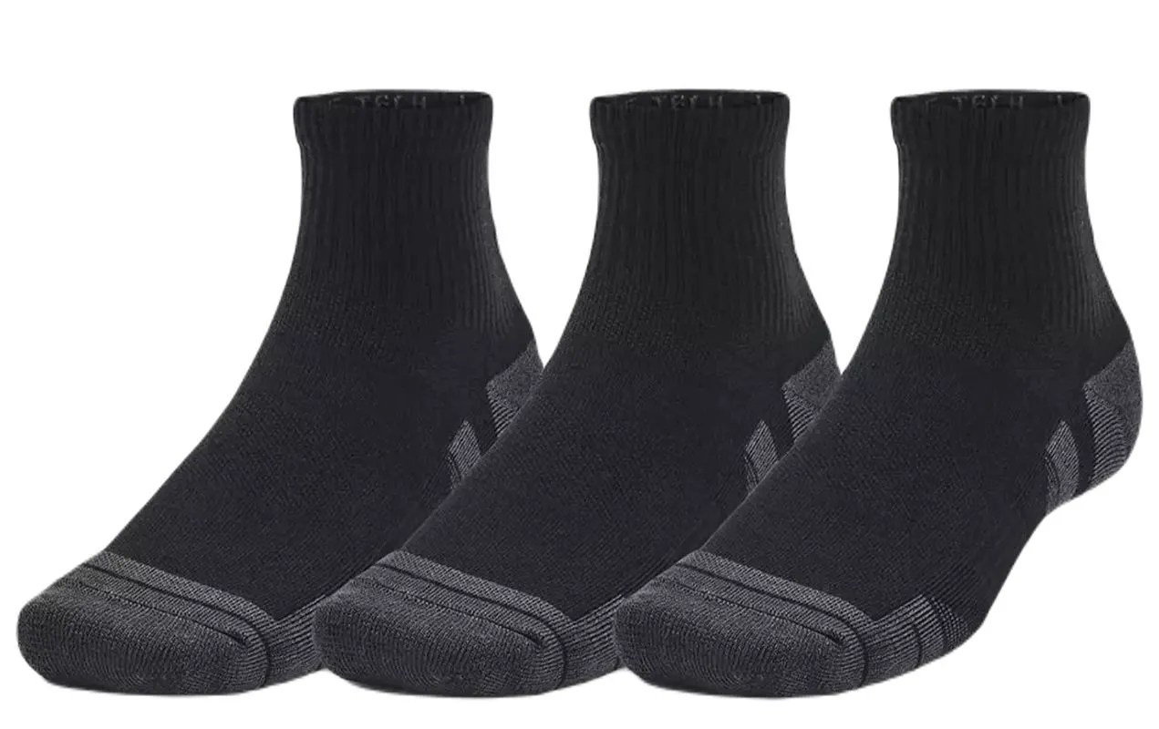 UNDER-ARMOUR-1379510 Under Armour Performance Tech Quarter Socks 3-Pack - black/jet gray
