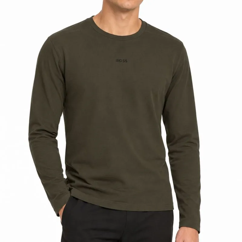 BOSS Active Long Sleeve In Pointelle - open green