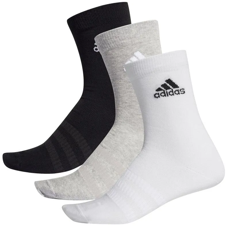 Socks Adidas Light Crew 3P - medium grey heather/white/black - Multicolor