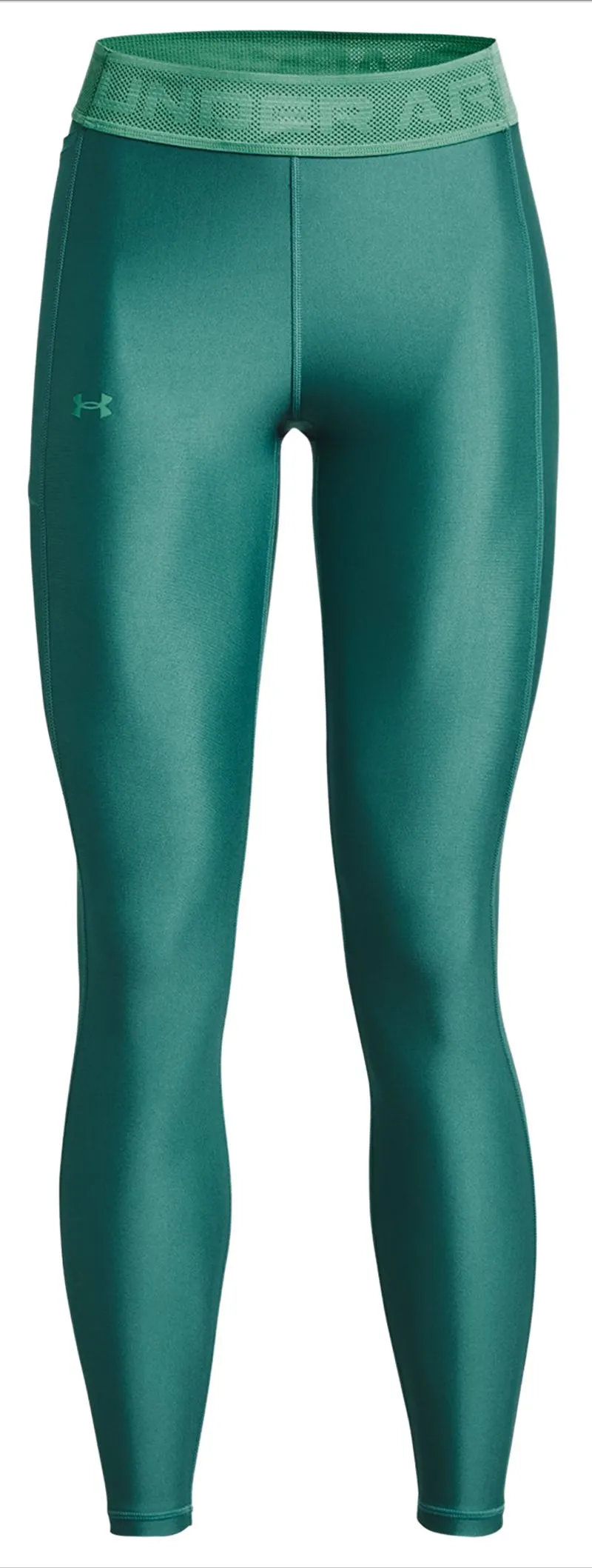 Under Armour Women's HeatGear Branded Waistband - coastal teal/birdie green