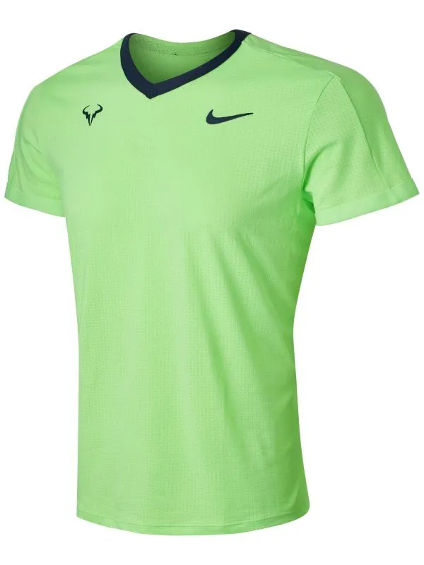 Nike Court Dri-Fit Advantage SS Top Rafa M - lime glow/obsidian/lime glow/obsidian Nike Court Dri-Fit Advantage SS Top Rafa M - lime glow/obsidian/lime glow/obsidian