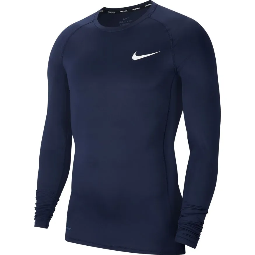 Nike Pro Top LS Tight - obisidian/white Nike Pro Top LS Tight - obisidian/white