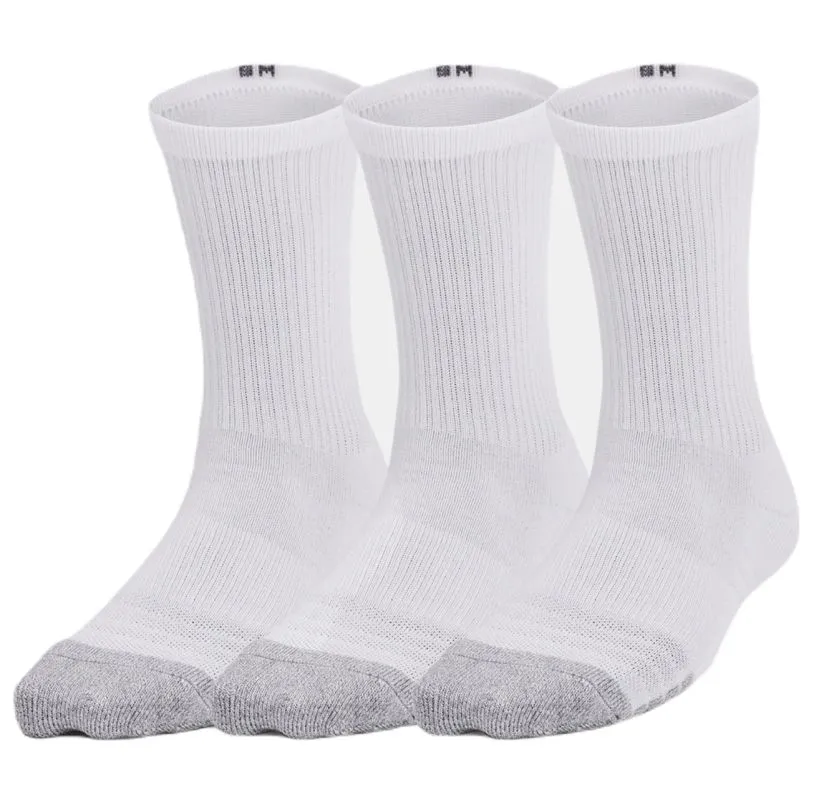 Under Armour Kid's HeatGear 3P Crew Socks - white/steel