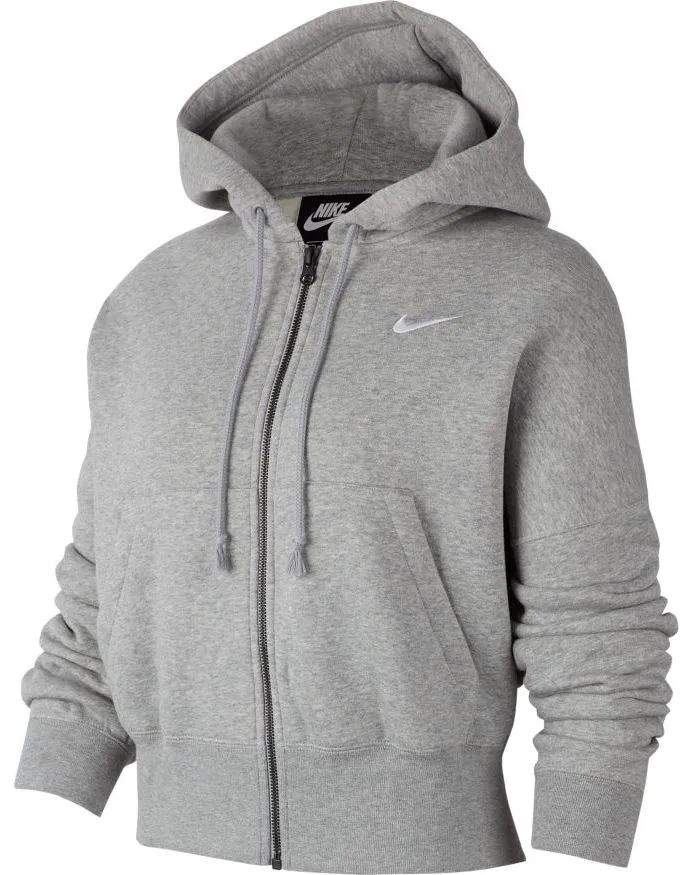 Nike Swoosh FZ Fleece Hoodie W - dark grey heather/white