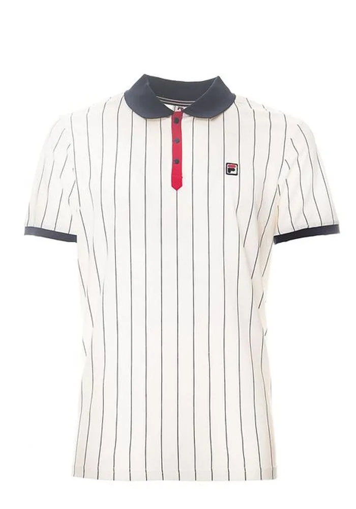 Fila BB1 Polo Shirt Men - blanc de blanc/true red/black iris