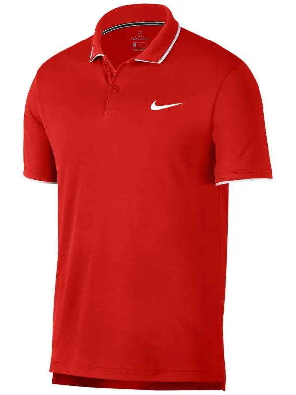 Nike Court Dry Team Polo - habanero red/white
