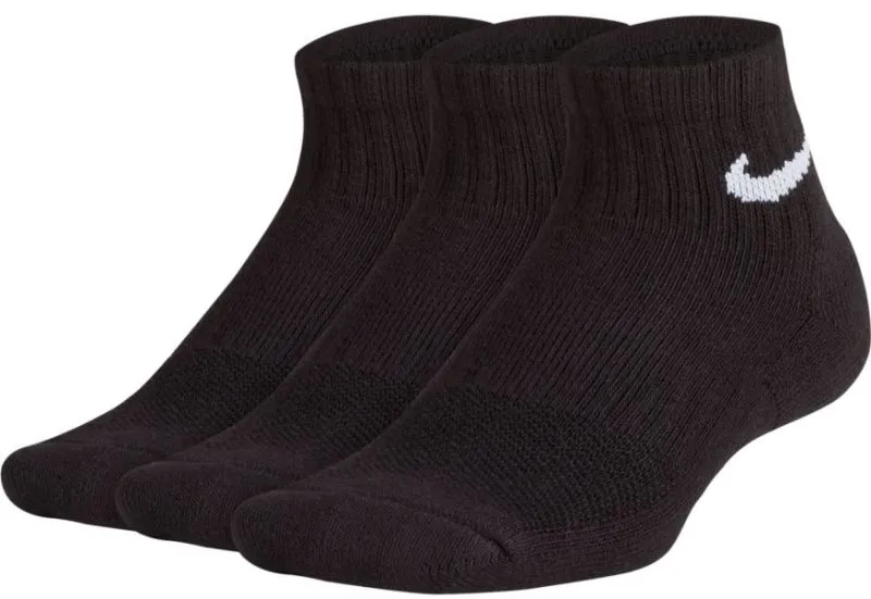 Nike Kids Performance Cushioned Quarter Training Socks 3P - black Nike Kids Performance Cushioned Quarter Training Socks 3P - black
