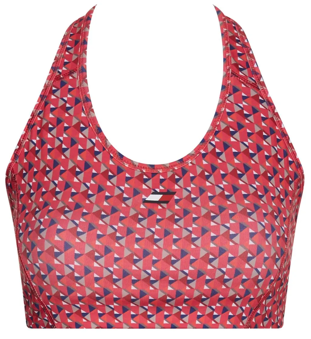 Tommy Hilfiger Mid Intensity AOP Racer Bra - small island geo pink