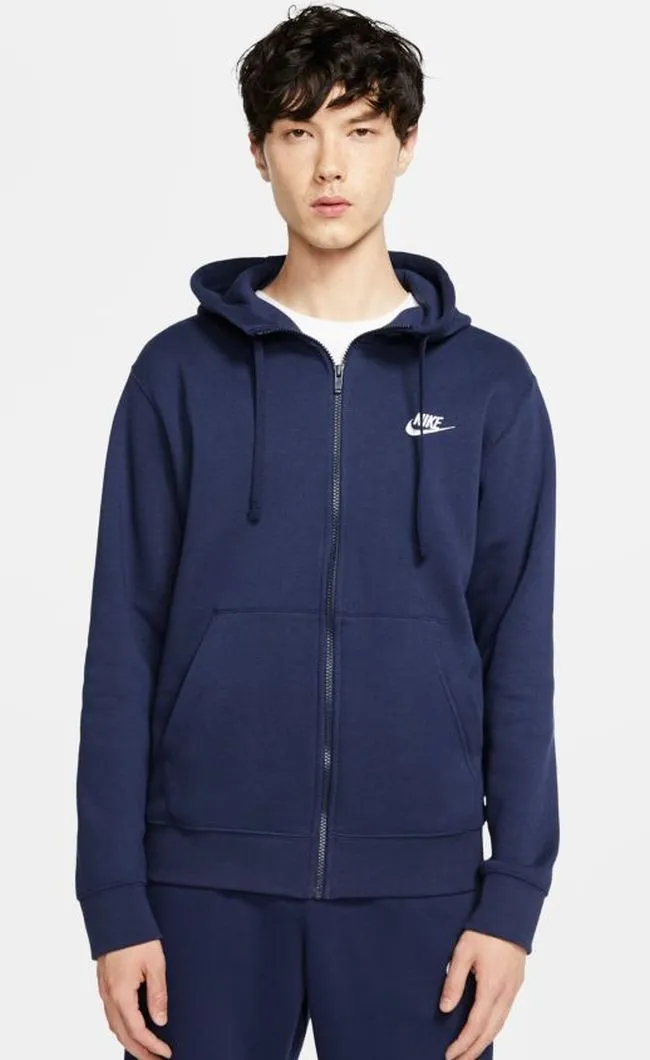 Nike Swoosh M Club Hoodie FZ BB - midnight navy/midnight navy/white