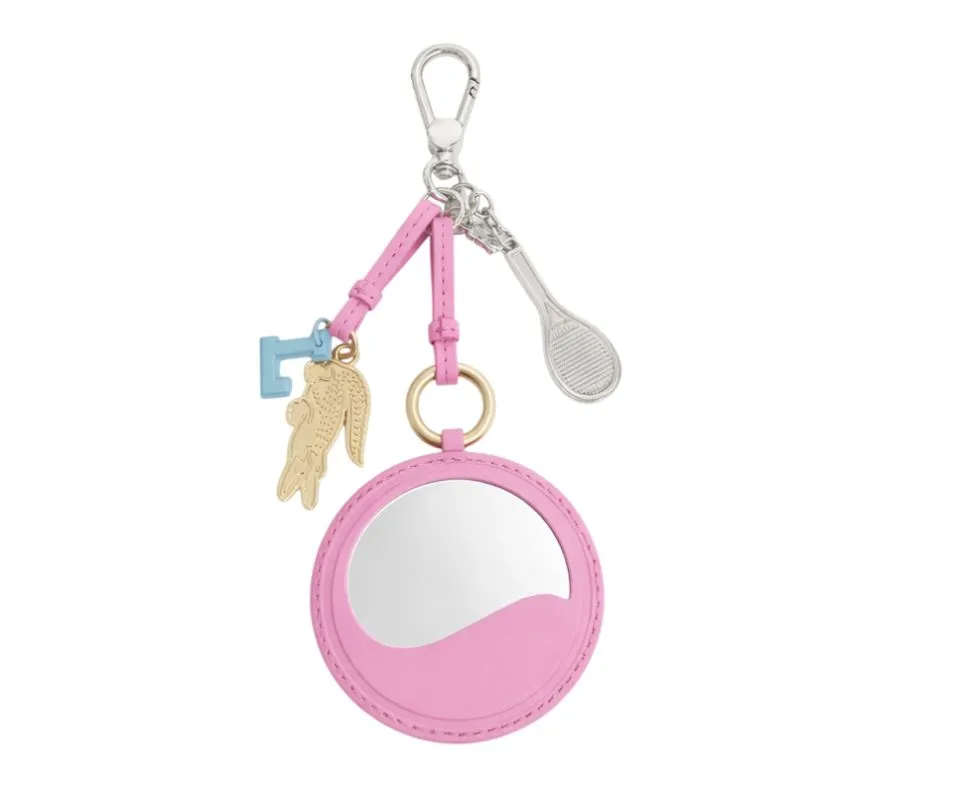 Lacoste Tennis Racket Mirror L Charms Key Ring - pink