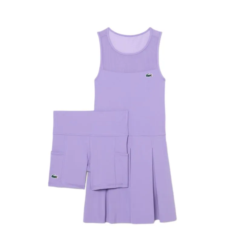 Lacoste Dual Fabric Pleated Stretch Tennis - purple