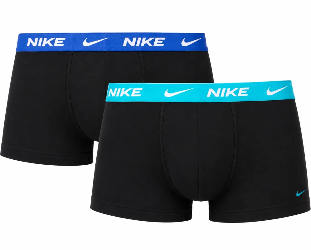 Nike Essential Cotton Stretch Boxer 2P - black/blue/mint Nike Essential Cotton Stretch Boxer 2P - black/blue/mint