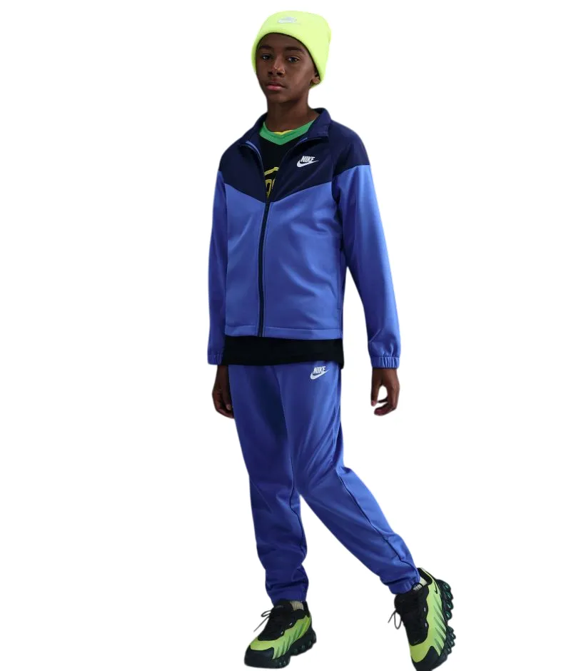 Nike Kids Dri-Fit Poly Knit Full Zip - comet blue/midnight navy/white