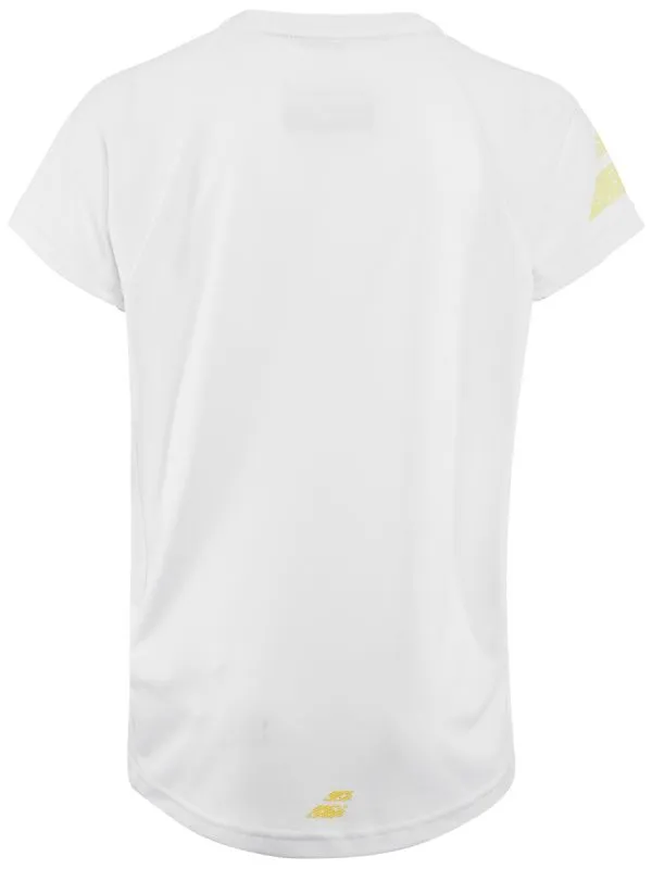 Babolat Performance Crew Neck Tee Boy - white/dark yellow