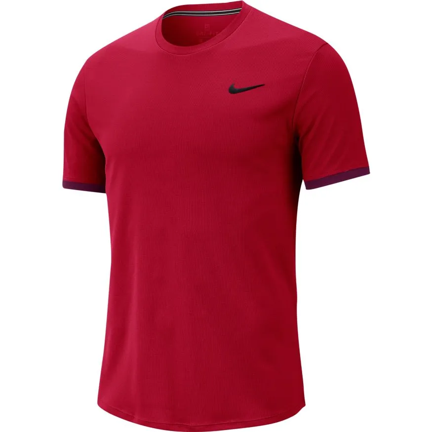 Nike Court Top SS - gym red/black/black/black
