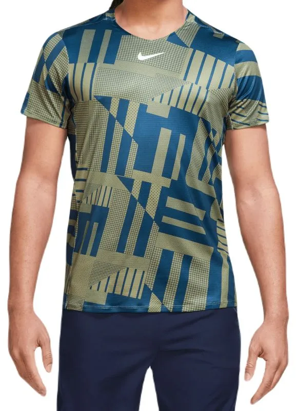 Nike Court Dri-Fit Adventage Printed Crew Top - alligator/white